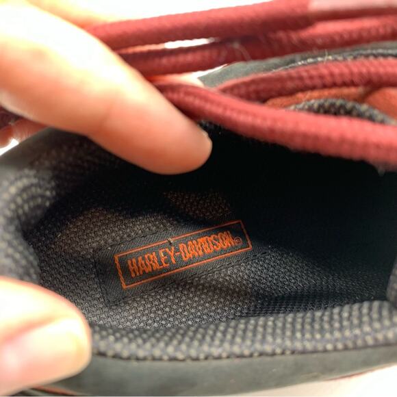 Harley-Davidson Lace Up Motorcycle Riding Sneakers Burnt Red Suede Women's Sz 7 - Picture 11 of 12